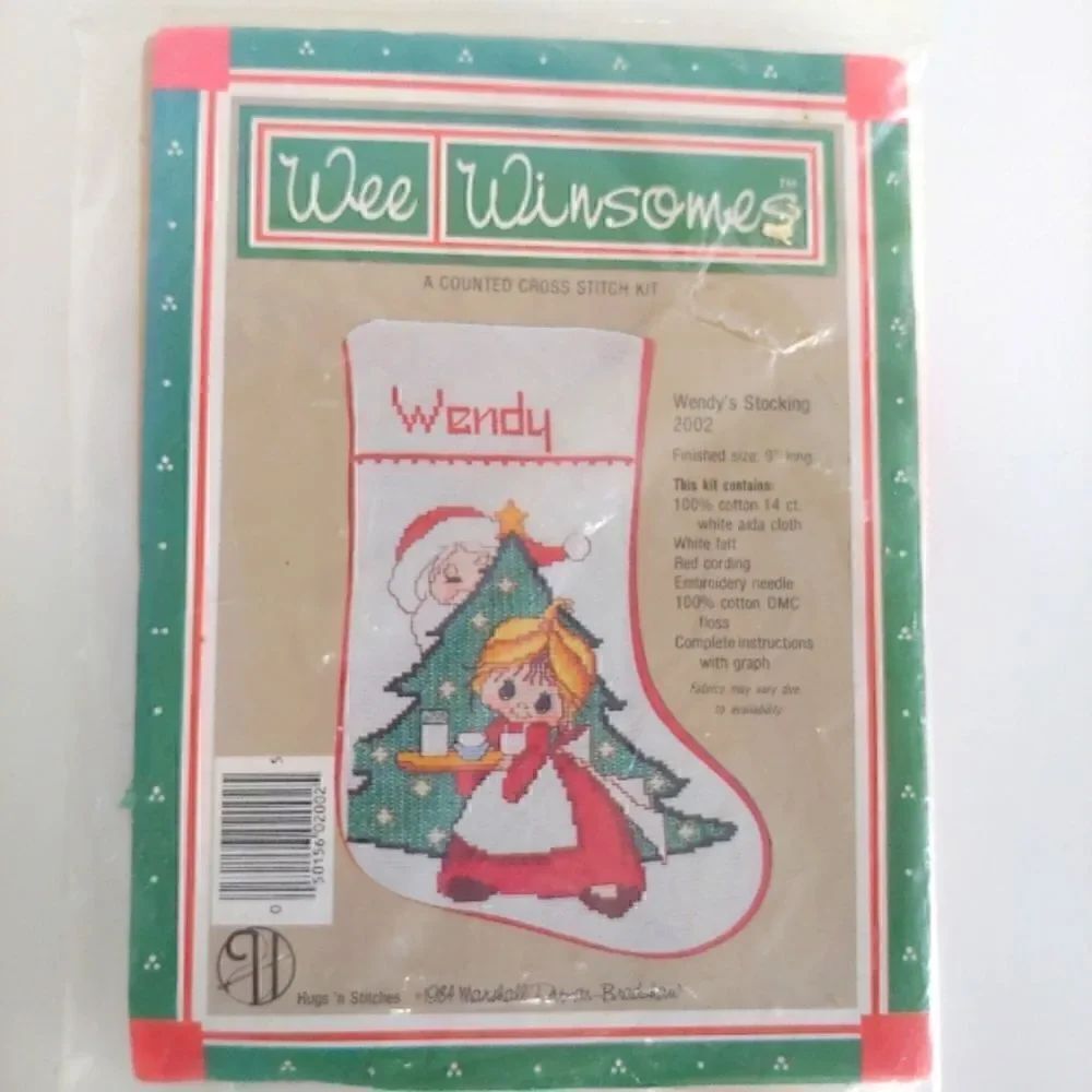Wee Winsomes Counted Cross Stitch Stocking Kit Wendy's Stocking New Sealed 1984